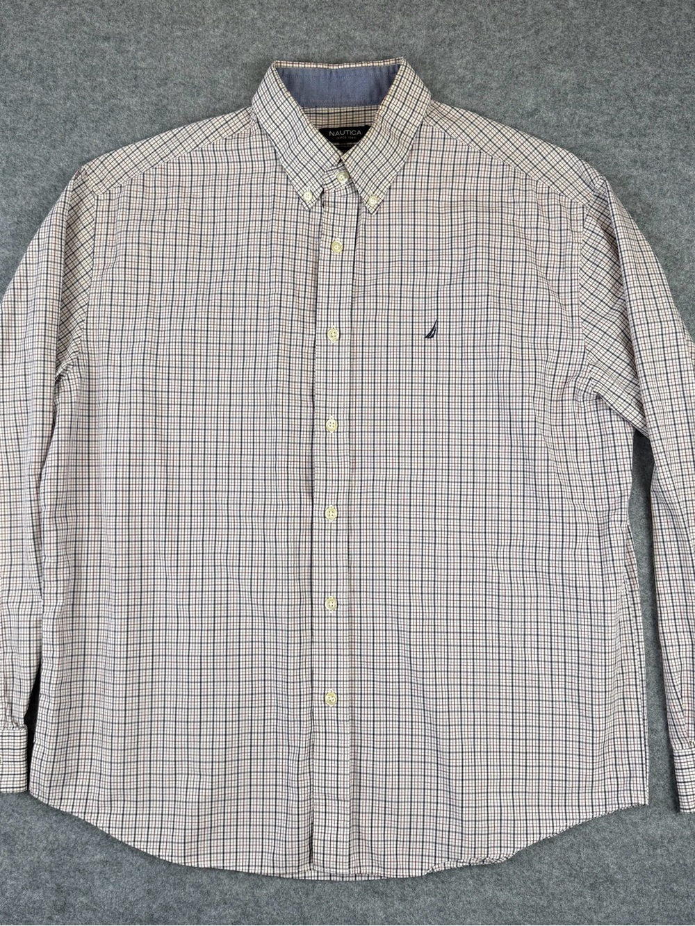 Nautica Men’s 16.5 34/35 Classic Fit Plaid Long Sleeve Button Down Shirt